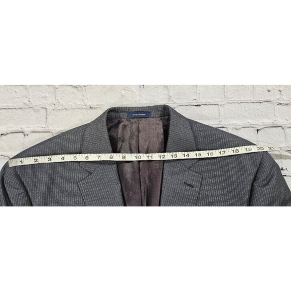 Ralph Lauren Dillard's Blue Label 100% Wool Gray Striped Blazer Jacket MENS 46L - Picture 5 of 13
